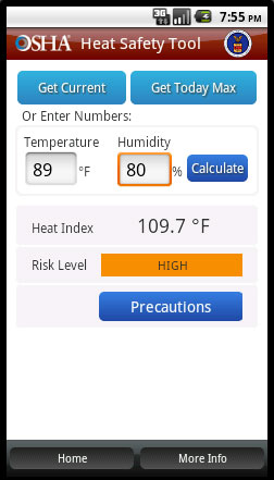 osha heat app